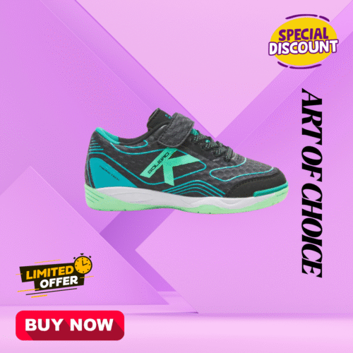 GOLEIRO KIDS ELASTIC BLACK INDOOR SOCCER SHOES