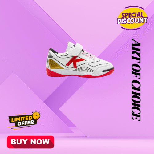 GOLEIRO KIDS ELASTIC WHITE INDOOR SOCCER SHOES