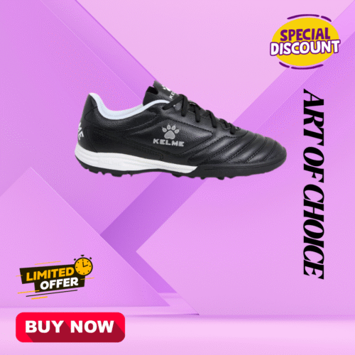 GOAL TURF KIDS BLACK FOOTBALL BOOTS