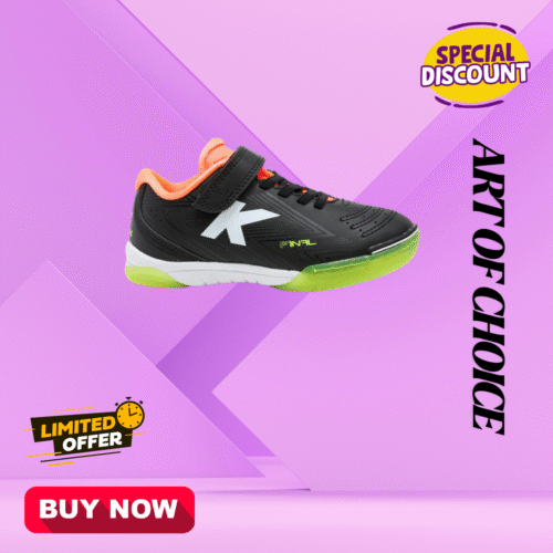 FINAL ELASTIC INDOOR BLACK CHILDREN'S INDOOR SOCCER SHOES