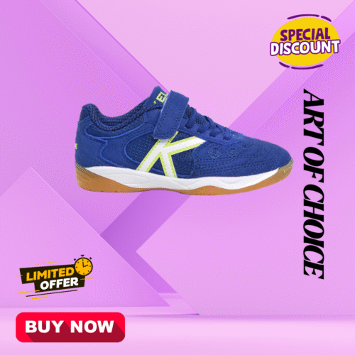 BOYS' INDOOR SOCCER SHOES WITH ELASTIC CUP IN BLUE